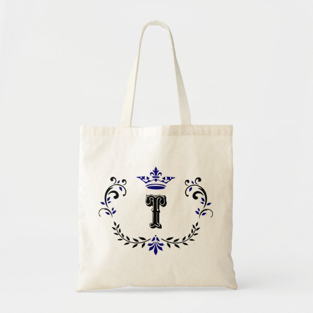 Krona-utandningsmonogram "T" Tygkasse (Framsidan)