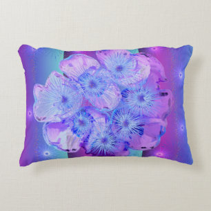 Krona vid Thorns Digital Design Rosa, Teal & Blue Prydnadskudde