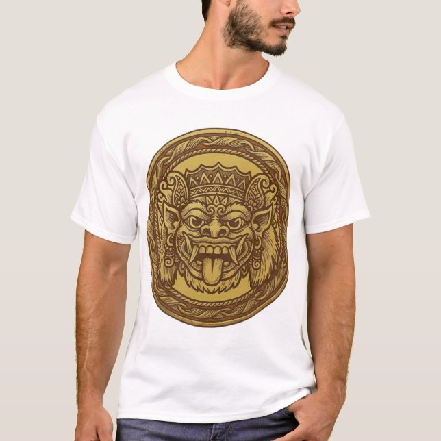 Kronad Barong-medalj T Shirt (Framsida)
