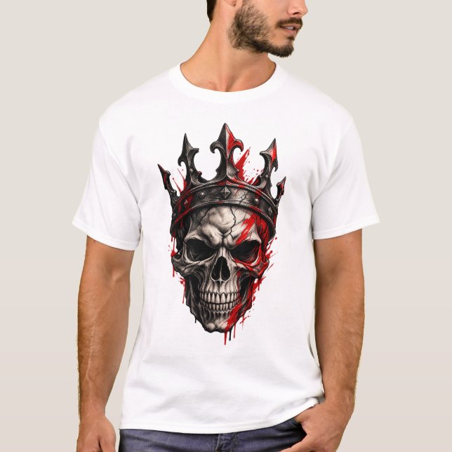 Kronad Dödskalle T Shirt (Framsida)