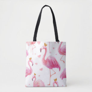 Kronad Flamingo – Luxe Island Vibes Tote Tygkasse