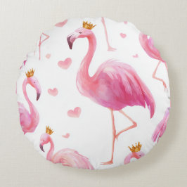 Kronad Flamingo – Lyxiga Öarvibbar Rund Kudde