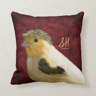 Krönad kanariefågel kudde