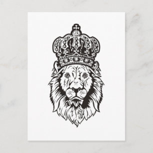 Krönad lions huvud vykort
