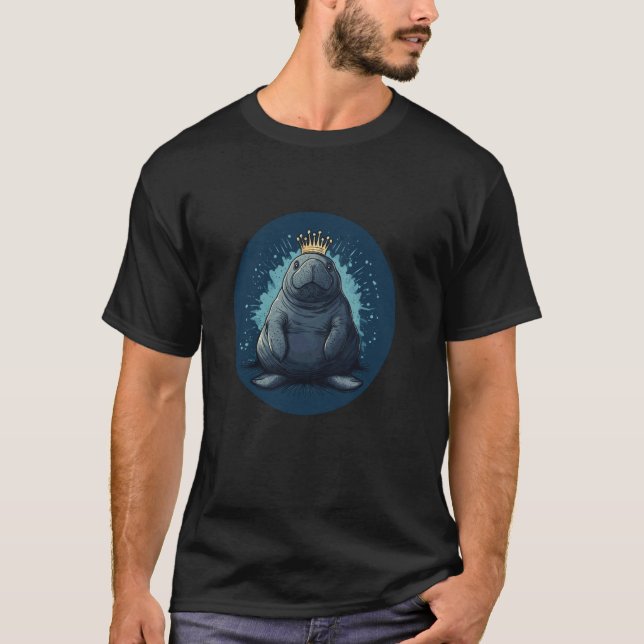Kronad manatförklaring för havsentusiaster t shirt (Framsida)
