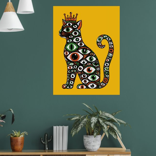 Kronade Katteögon Poster (Vardagsrum 1)