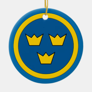 KronaFlygvapnet för svensk tre Emblem Julgransprydnad Keramik