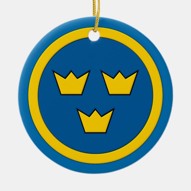 KronaFlygvapnet för svensk tre Emblem Julgransprydnad Keramik (Framsidan)