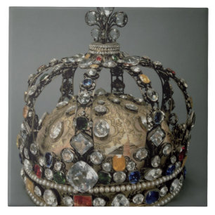 Kronan av Louis XV, 1722 (förgyllt silver, replac Kakelplatta