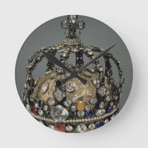 Kronan av Louis XV, 1722 (förgyllt silver, replac Rund Klocka