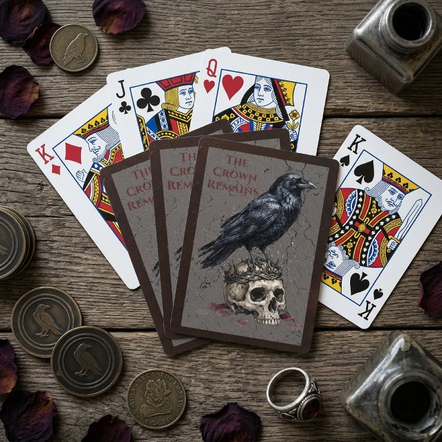 Kronan Förblir Gotisk Korp Skalle Casinokort (Skapare uppladdad)