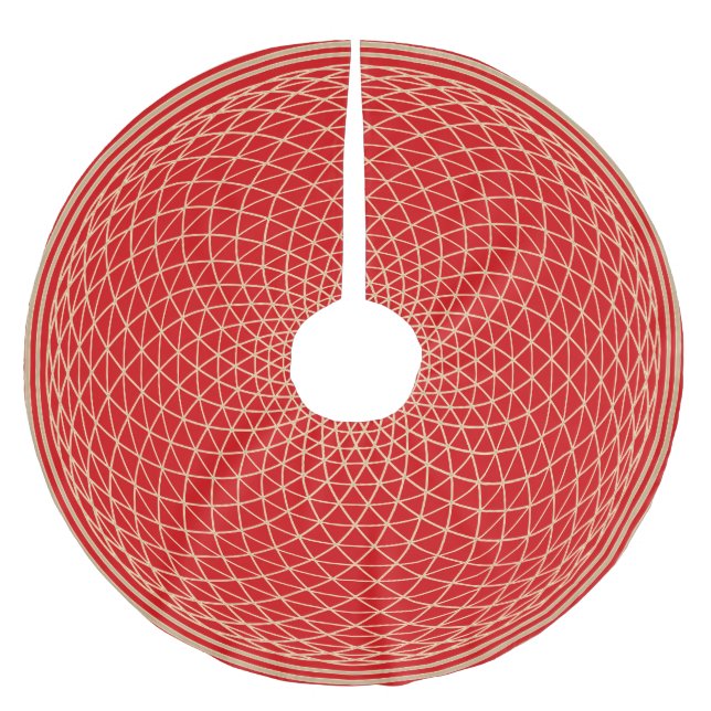 Kronans Chakra Mandala på Rött Julgransmatta Borstad Polyester (Framsidan)