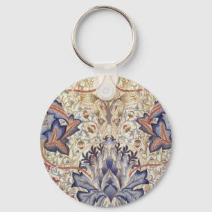 Kronärtskockadesign av William Morris Nyckelring