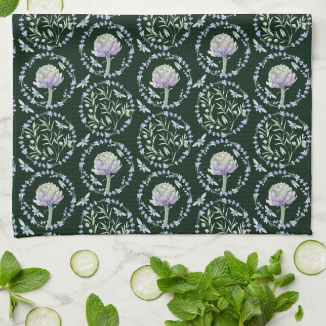 Kronärtskockor i Provence Kitchen Towel Kökshandduk (Vikta)