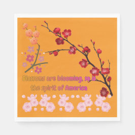 Kronblad i rosa harmoni orange pappersservett