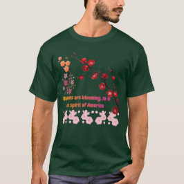 Kronblad i rosa harmoni skoggrön t shirt