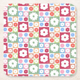 Kronblad i tystnad 05. Blommönster. Underlägg Papper Kvadrat