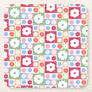 Kronblad i tystnad 05. Blommönster. Underlägg Papper Kvadrat