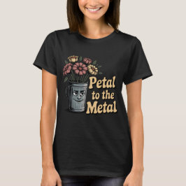 Kronblad mot metallen | Känslomässig blomning i en T Shirt