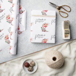 Kronblad och Prosecco Blommig Bröllopsfestbrunch Presentpapper
