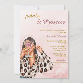 Kronblad och Prosecco Bröllopsdusch Inbjudningar