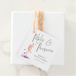 Kronblad och Prosecco Elegant Bröllopsdusch Gåvor Etiketter