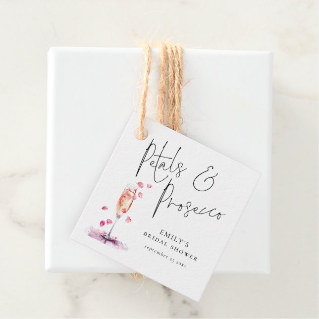 Kronblad och Prosecco Elegant Bröllopsfest med tex Gåvor Etiketter (På plats)