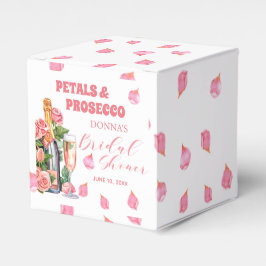 Kronblad och Prosecco flaska och rosor Bröllopsdus Presentaskar