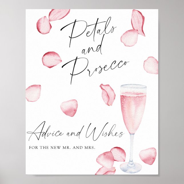 Kronblad och Prosecco - råd och önskningar Poster (Framsidan)