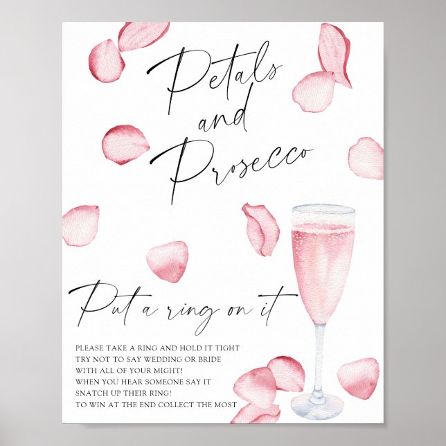 Kronblad och Prosecco - sätt en ring på det spelet Poster (Framsidan)