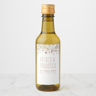 Kronblad och Prosecco Vildblommabridal Shower Vinetikett