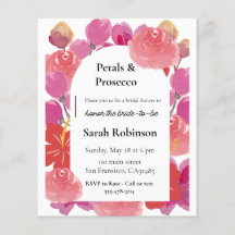 Kronblad & Prosecco Blommig Båge Sommar Bröllopsdu
