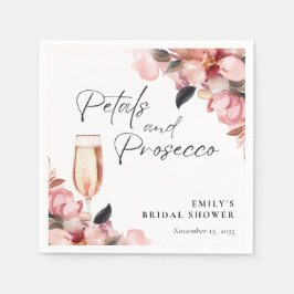 Kronblad & Prosecco Blommig Bröllopsdusch Pappersservett
