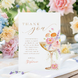 Kronblad & Prosecco Blommig Bröllopsdusch Tack Kort