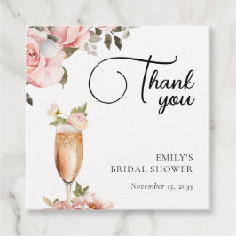 Kronblad & Prosecco Blommig Bröllopsfest Gåvor Etiketter