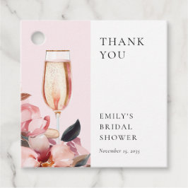 Kronblad & Prosecco Blommig Bröllopsfest Gåvor Etiketter