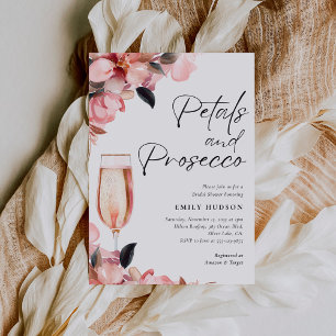 Kronblad & Prosecco Blommig Bröllopsfestinbjudan Inbjudningar