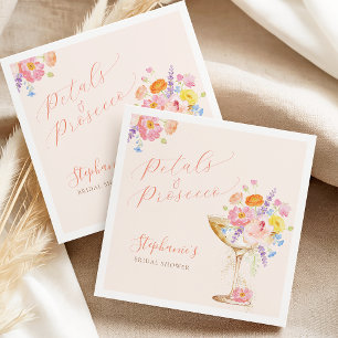 Kronblad & Prosecco Blommiga Bröllopsdusch Servett