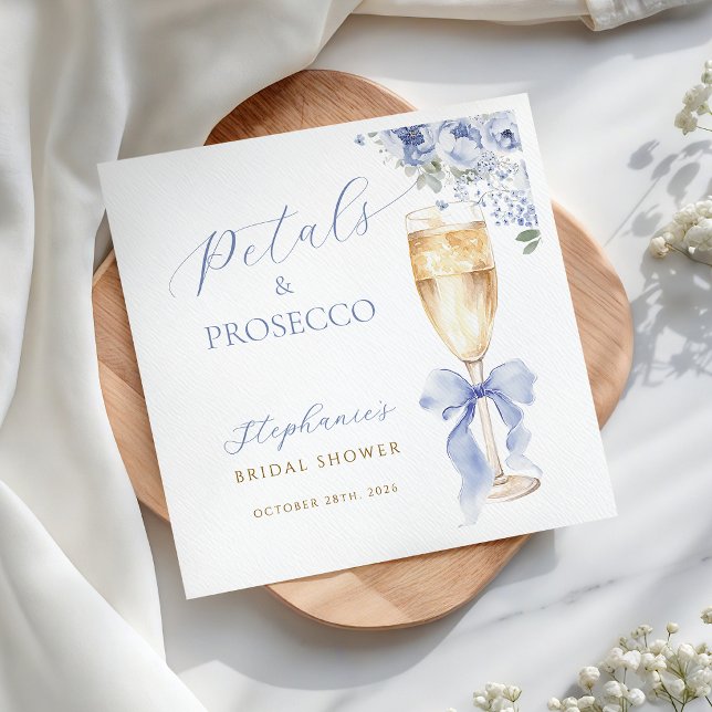 Kronblad & Prosecco Blommiga Bröllopsdusch Servett (Skapare uppladdad)