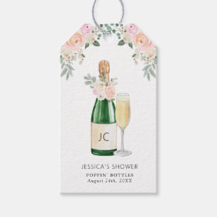 Kronblad & Prosecco Bröllopsduschpresenttaggar Presentetikett