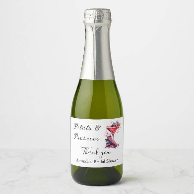 Kronblad & Prosecco Rosa Blommig Bröllopsdusch  (Framsida)