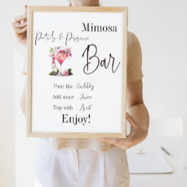Kronblad & Prosecco Rosa Bröllopsdusch Mimosa Bar Poster