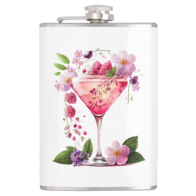 Kronblad & Prosecco Rosa Rosa Blommig Bröllopsfest Fickplunta (Framsidan)
