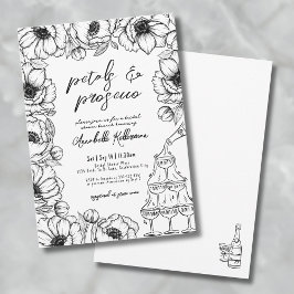 Kronblad & Prosecco Whimsisk Blomsterbröllopsfest Inbjudningar