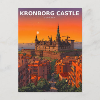 Kronborgs slott Danmark Hamlet Fästning Julkort Vykort