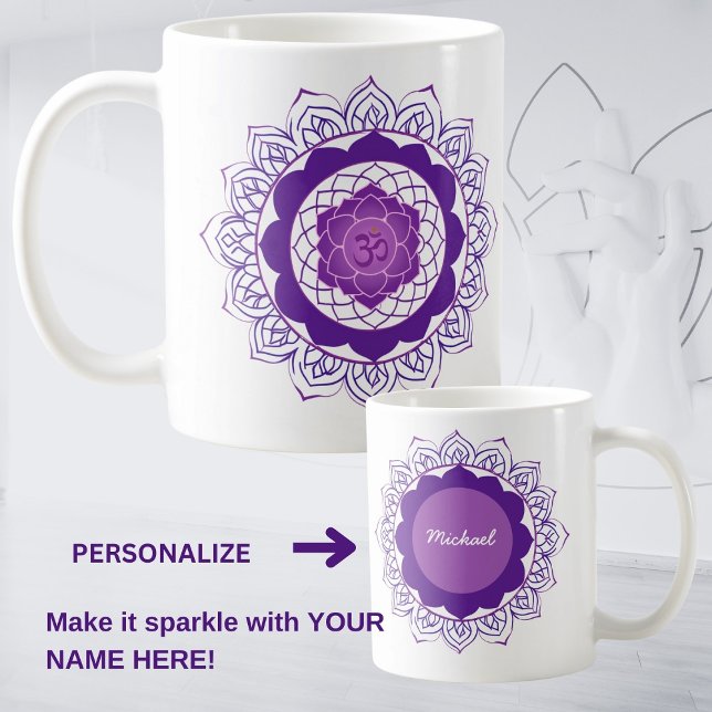 Kronchakran Mandala -Sahasrara Med Om Kaffemugg (Skapare uppladdad)