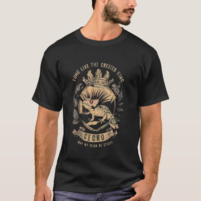 Kronengecko long live the crested king, gecko, may t shirt (Framsida)
