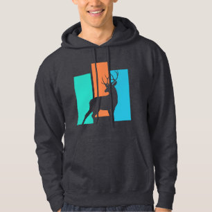 Kronhjort Vilda Djur Utomhus Natur Silhuett Hoodie
