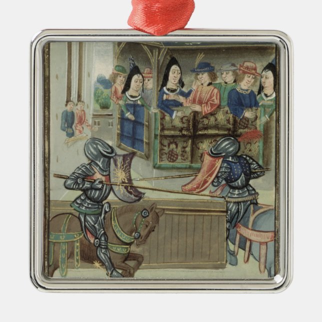 Krönika för Fr.16830 f.16v av Jacques de Lalain Julgransprydnad Metall (Framsidan)