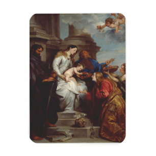 Kröningen av Sankt Rosalia av Anthony van Dyck Magnet